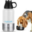 HydroPet Stainless Steel Dog Water Bottle with Dual Bowls (32 oz / 64 oz)