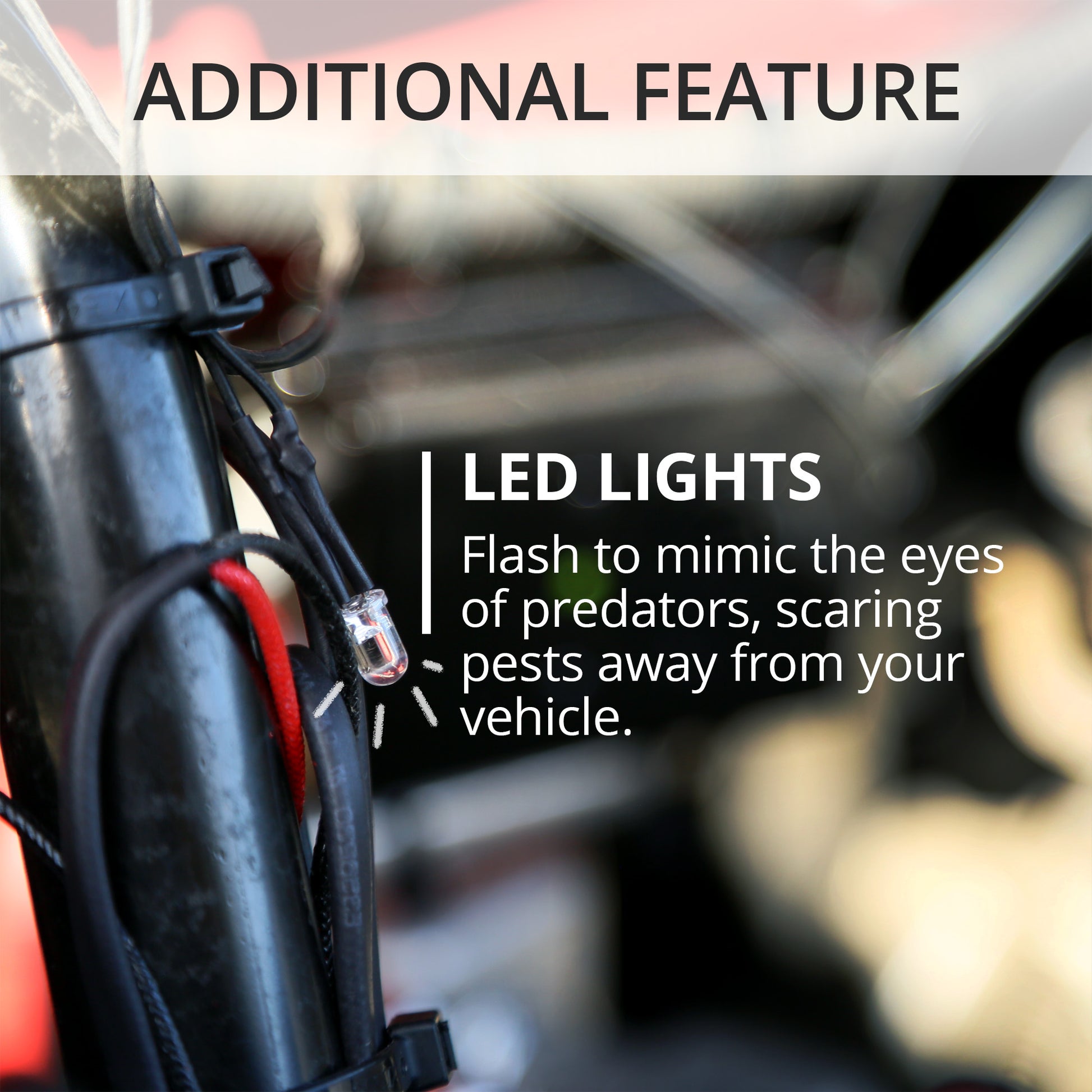 UltraSweep Traveler ultrasonic pest repeller with LED lights – protects cars, trucks, RVs, and boats from rodents chewing wires