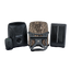 Solar Pack MAX with tree bark faceplate, remote, mounting bracket, and solar panel